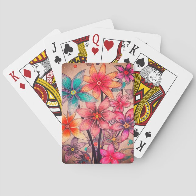 Flower Art Playing Cards (Back)