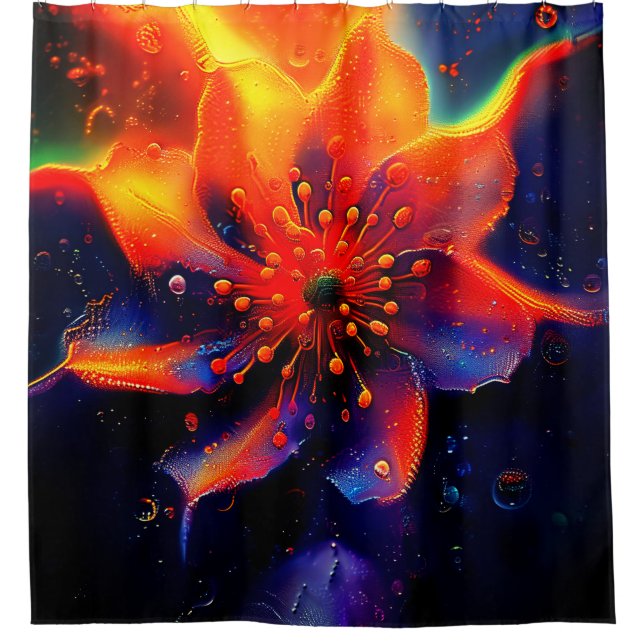 Flower Art Shower Curtain (Front)