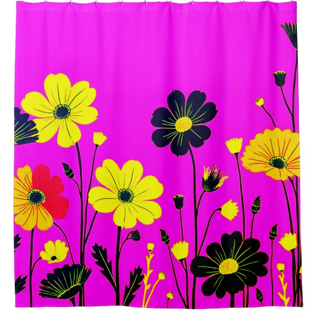 Flower Art Shower Curtain (Front)