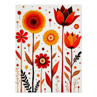 Flower art white background wall art