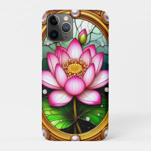 Flower Artwork in Elegant Golden Frame iPhone 11 Pro Case