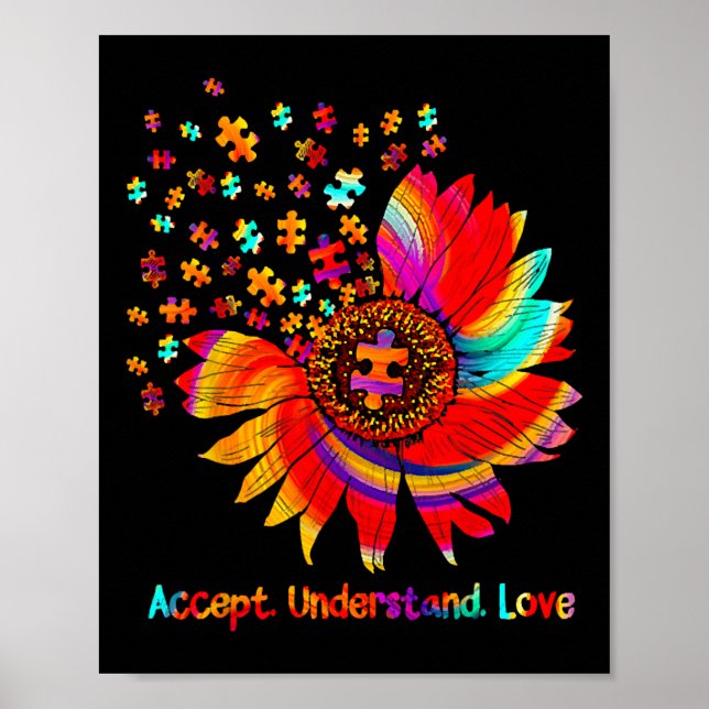 Flower Asd Accept Understand Love  Poster (Front)