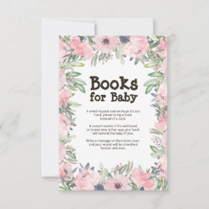 Flower Baby Shower Book Request Enclosure Card