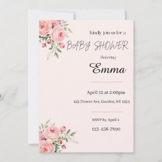 Flower baby shower invitation