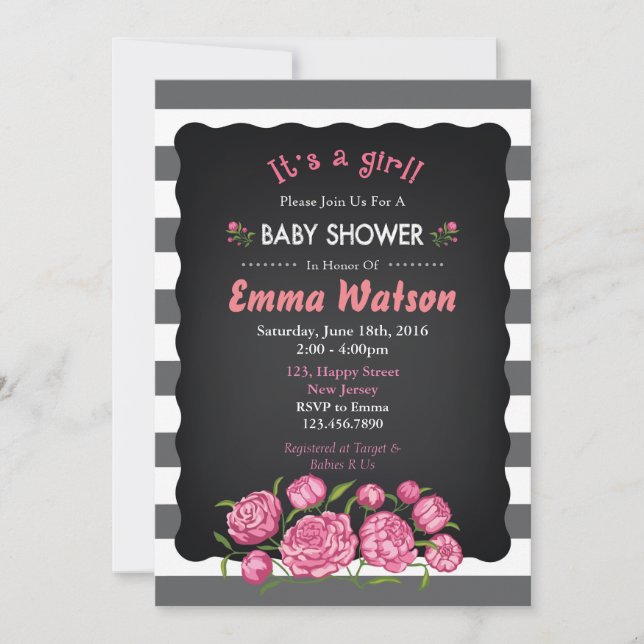 Flower Baby Shower Invitation (Front)