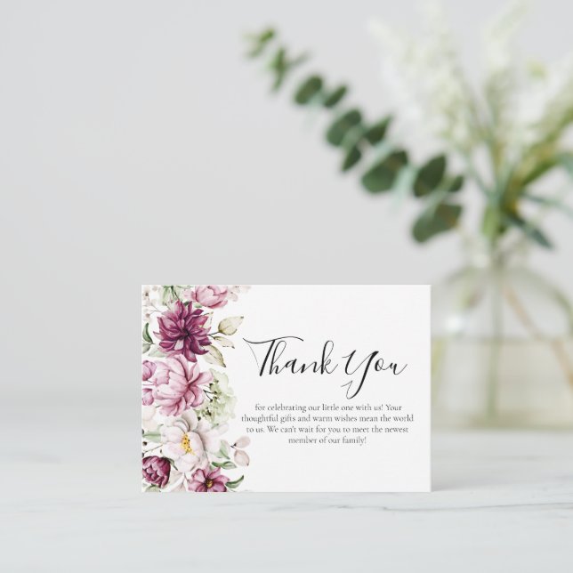 Flower Baby Shower Thank You Card (Standing Front)
