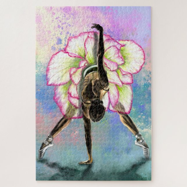 Flower Ballerina Woman Ballet Dancer Jigsaw Puzzle (Vertical)