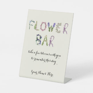 Flower Bar - Bouquet Bar Customizable Pedestal Sign