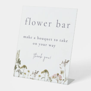Flower Bar Bouquet    Pedestal Sign