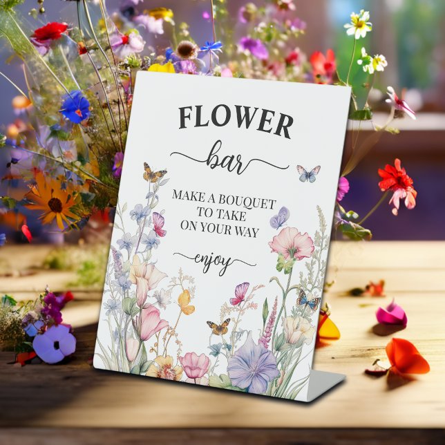 Flower Bar Bridal Shower Favour Pedestal Sign (Creator Uploaded)