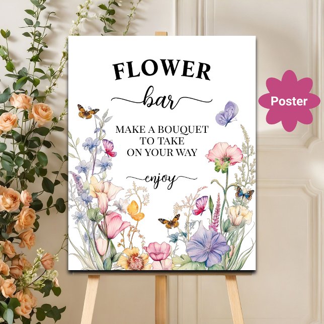 Flower Bar Bridal Shower Favour Poster (Creator Uploaded)