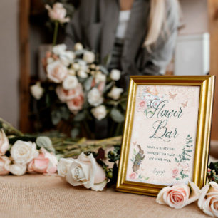 Flower Bar Fairytale Vintage Alice In Wonderland  Poster