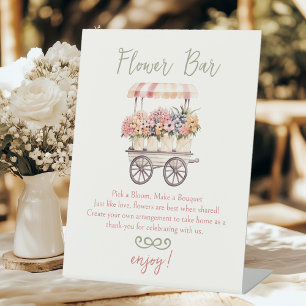 Flower Bar Fresh off the Market Bridal Shower Pedestal Sign