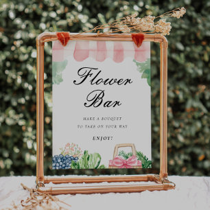 Flower Bar Fresh Off The Market Bridal Shower Sign