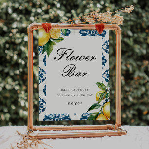 Flower Bar Lemon Positano Bridal Shower Sign