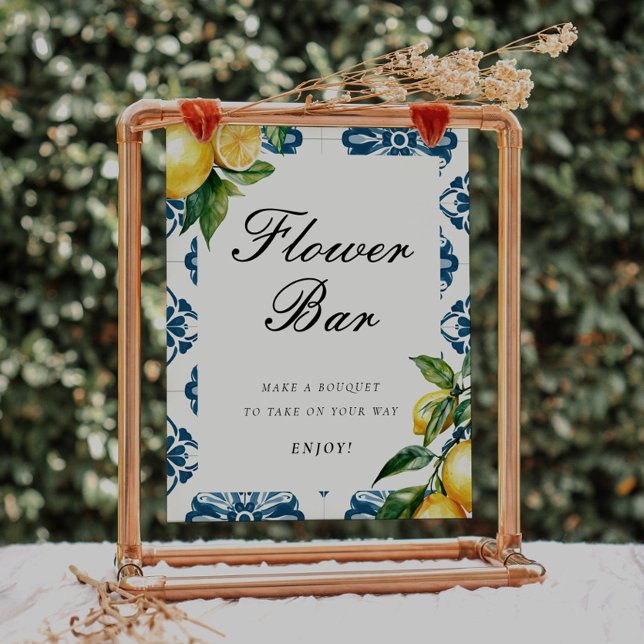 Flower Bar Lemon Positano Bridal Shower Sign (Creator Uploaded)