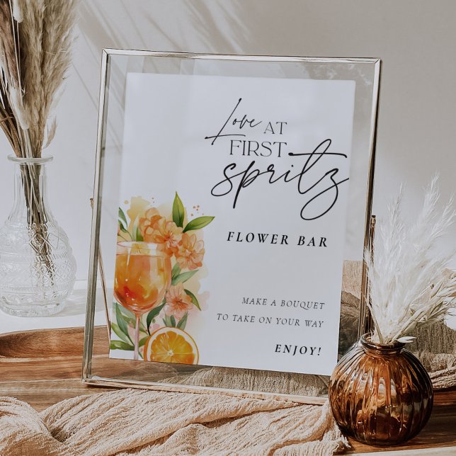 Flower Bar Love at First Spritz Bridal Shower Poster (Creator Uploaded)