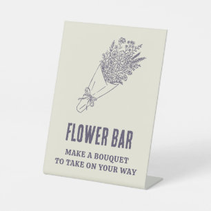 Flower Bar Make a Bouquet Bridal Shower Favour Pedestal Sign