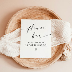 Flower Bar Sign, Boho Minimalist Bridal Shower Poster