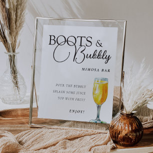 Flower Bar Sign Boots and Bubbly Bridal Shower