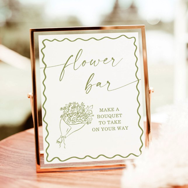 Flower Bar Sign, Farmers Market Bridal Shower Poster (Creator Uploaded)