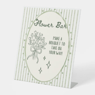 Flower Bar Signage  Pedestal Sign