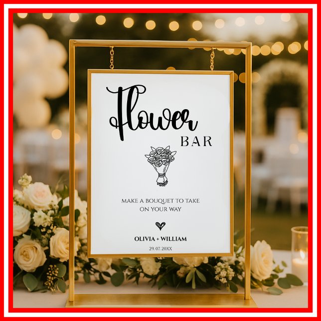 Flower Bar Wedding Bar Script Sign (Creator Uploaded)