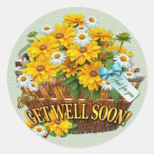 Flower Basket ~ Round Sticker