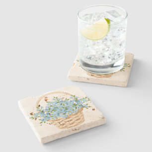 Flower Basket Stone Coaster