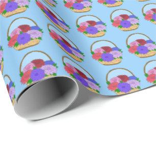 Flower Basket Wrapping Paper