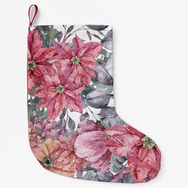 Flower Beach Art Small Christmas Stocking (Front)