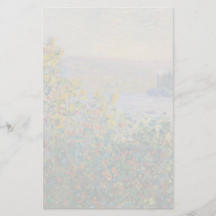 Flower Beds at Vetheuil by Claude Monet Stationery