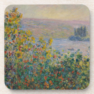 Flower Beds at Vétheuil, Impressionist Landscape Coaster