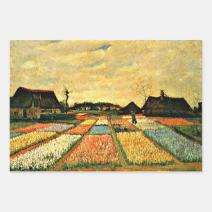Flower Beds in Holland, Van Gogh painting Wrapping Paper Sheet
