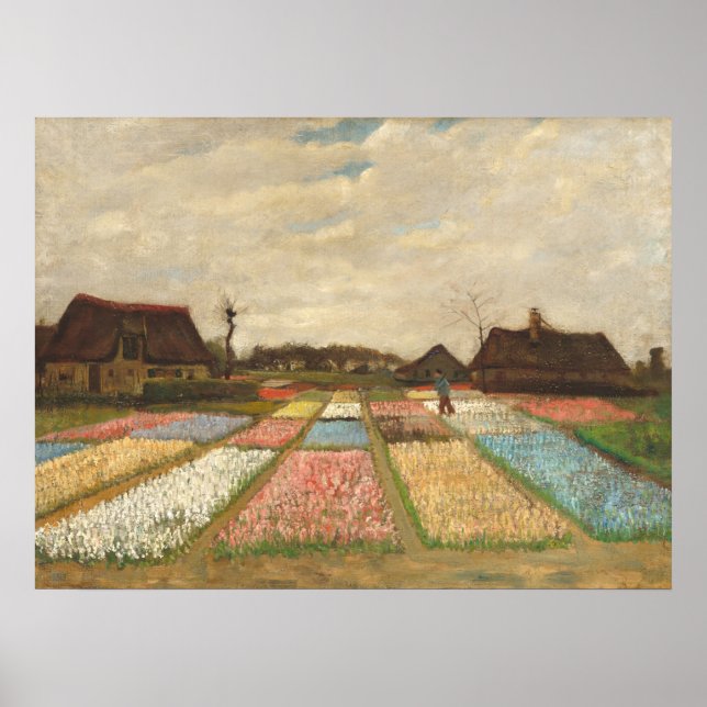 Flower Beds - Vincent van Gogh Fine Art Poster (Front)