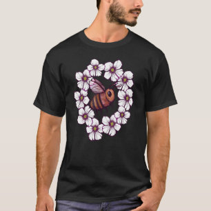 Flower Bee Artwork nature   T-Shirt