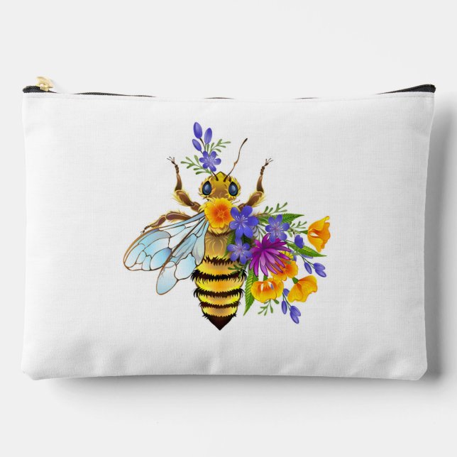 Flower bee with wild plants accessory pouch (Front)