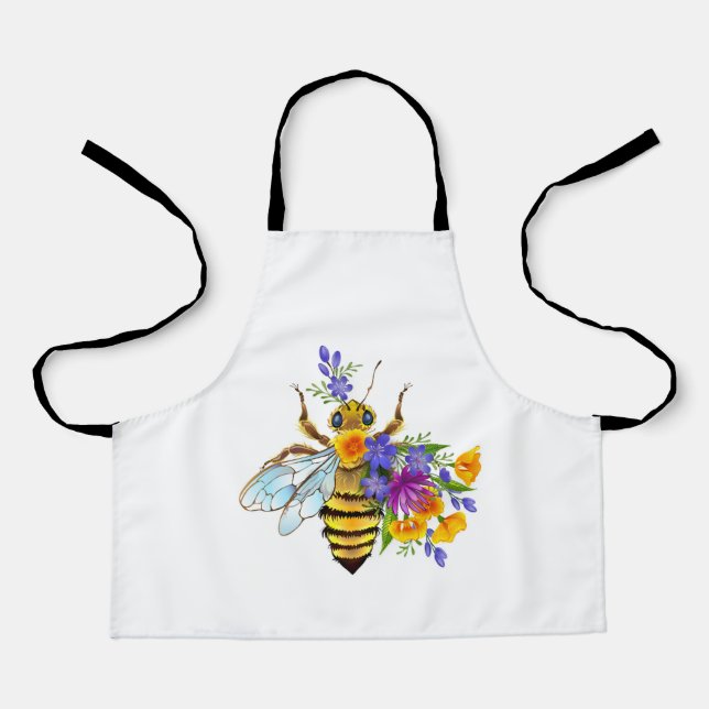 Flower bee with wild plants apron (Front)