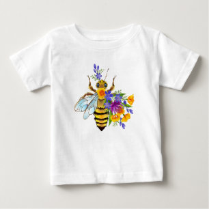 Flower bee with wild plants baby T-Shirt
