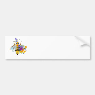 Flower bee with wild plants bumper sticker