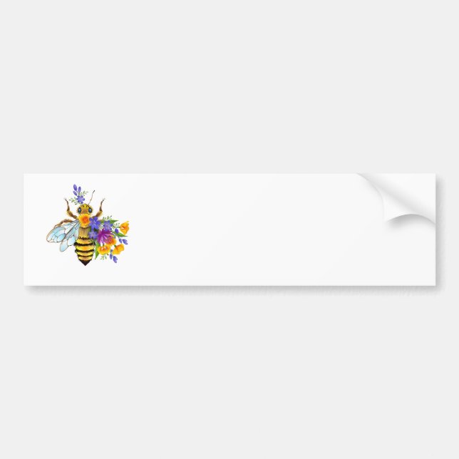 Flower bee with wild plants bumper sticker (Front)