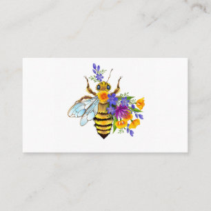 Flower bee with wild plants calling card
