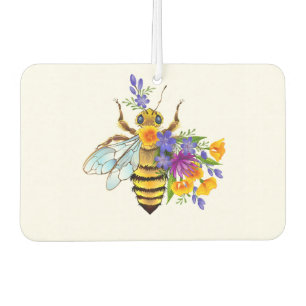 Flower bee with wild plants car air freshener