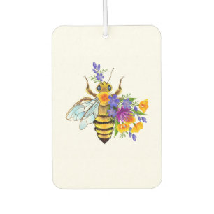 Flower bee with wild plants car air freshener