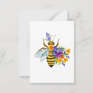 Flower bee with wild plants card