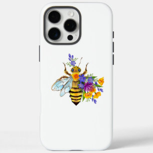 Flower bee with wild plants iPhone 16 pro max case
