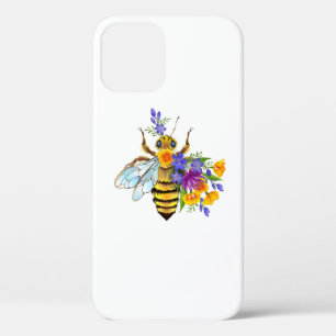 Flower bee with wild plants iPhone 12 case