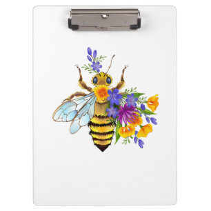 Flower bee with wild plants clipboard