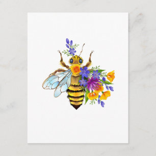 Flower bee with wild plants enclosure card