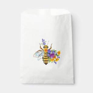 Flower bee with wild plants favour bag